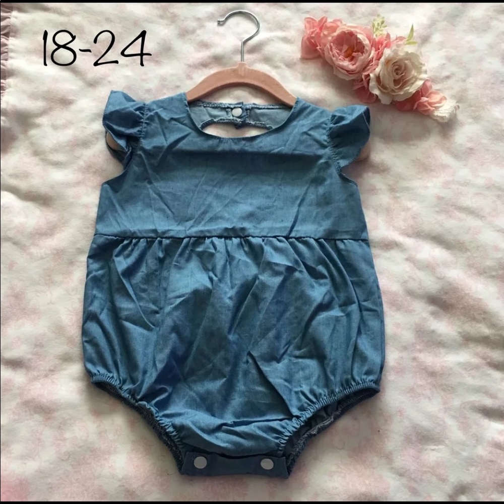 Denim style baby Girl Romper